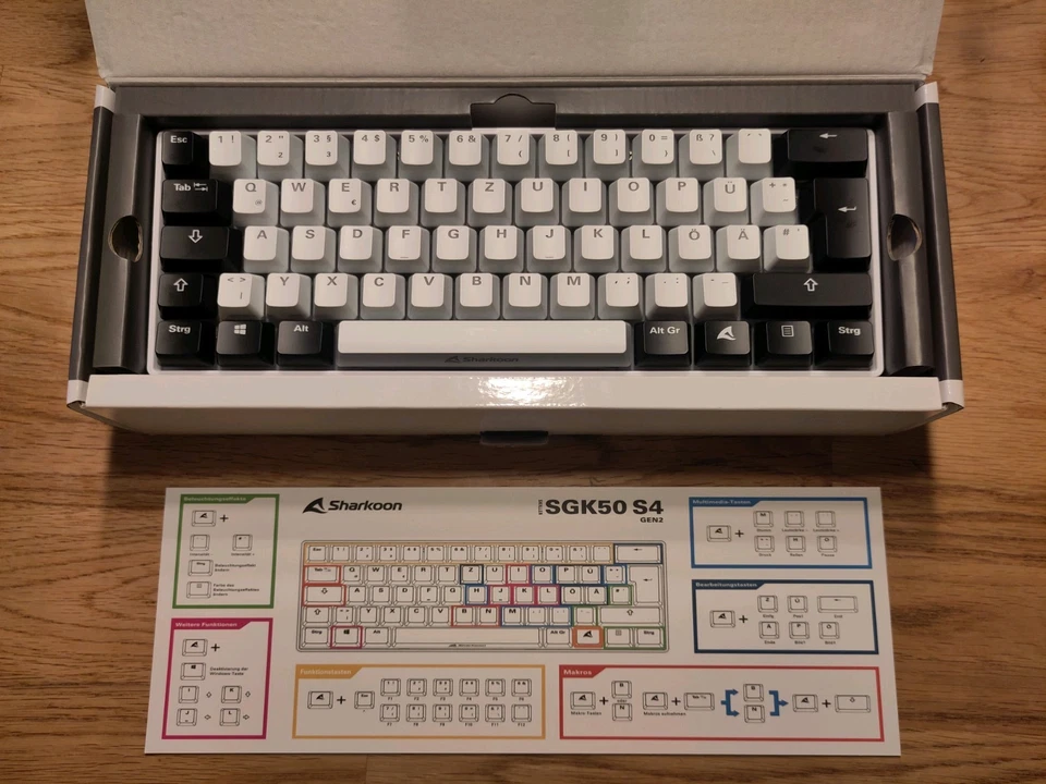 Sharkoon SKILLER SGK50 S4 Gen2. Mechanische Gaming-Tastatur, QWERTZ, Weiß - Bild 2 von 2