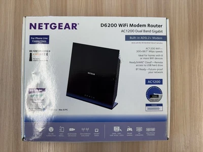 NETGEAR D6200 AC1200 Dual-Band Gigabit ADSL2+ WiFi Modem Router 4-Port