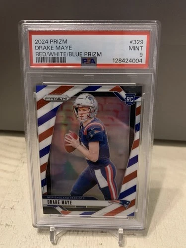 2024 PANINI PRIZM RED/WHITE/BLUE PRIZM #329 DRAKE MAYE ROOKIE RC PSA 9