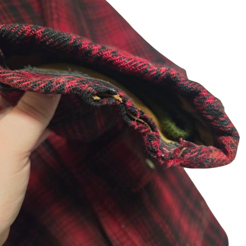 Vintage Woolrich Jacket Mens 42 Mackinaw 503 Buffalo Plaid Wool Chore 1940s Coat - Image 3 of 4