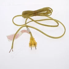 Leviton 7152-012-GT Gold 12 Feet Lamp Cord w/Plug 18AWG 18/2 SPT-2 105c P/S Cord