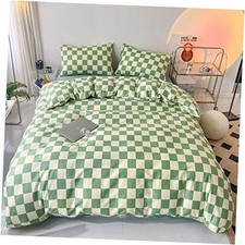 Green White Plaid Comforter Sets Full Women Men Sage Green Checkerboard Grid