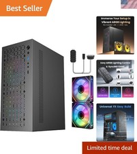 Mini-ITX Gaming Case with Customizable RGB Fans  USB 3.0 - Space-Saving Size