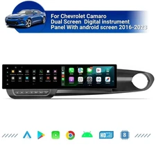 Dual Screen 12.3" Chevrolet Camaro 2016-2023 Android Car Radio Instrument Panel
