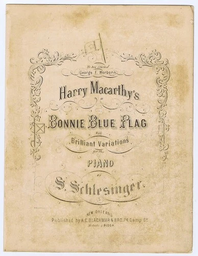 Bonnie Blue Flag - CSA copy. - 1862 - New Orleans - Blackmar & Bro. - Macarthy