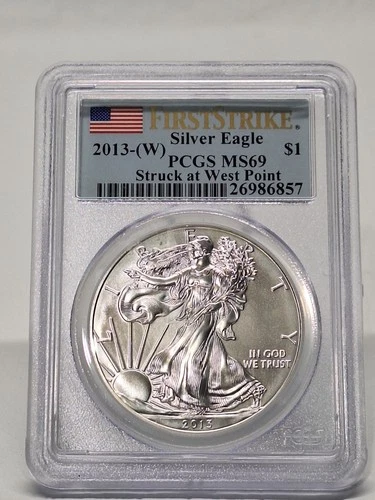 2013-W American Silver Eagle PCGS MS69 Struck At West Point Mint
