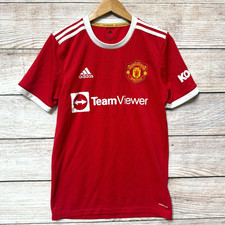Adidas Manchester United Home Jersey Red TeamViewer Soccer Shirt Size S