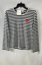Comme Des Garcons Women Black Stripe Long Sleeve Size M