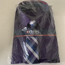NEW Chaps Dress Apparel Long Sleeve Purple Shirt Size 18