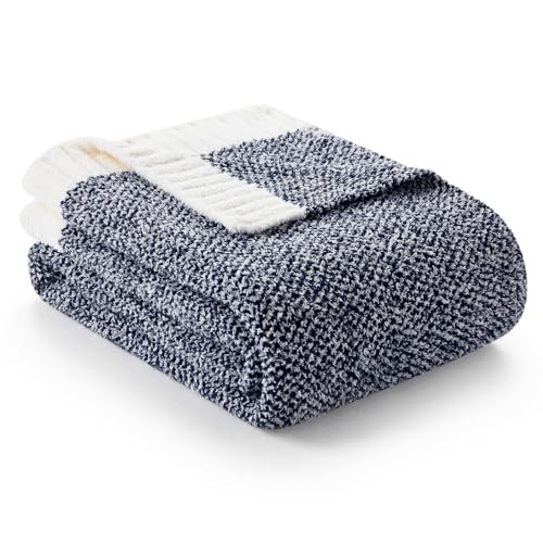 Throw Blanket for Couch, Super Soft Warm Throw(50"x 60") Heather Navy