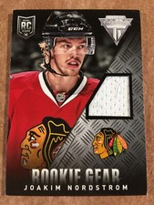 JOAKIM NORDSTROM 2013-14 PANINI TITANIUM Hky Rookie Gear # RG-JNO Hawks