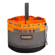 RIDGID 10 In. 19 Pocket Professional Grade Small Parts Organizer Tool Bag
