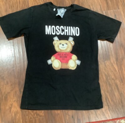 Moschino Shirt Mens Medium S Black Short Sleeve Bear This Is Not A Moschino Toy