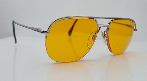 Vintage Luxottica Apollo Silver Pilot Half-Rim Sunglasses Italy FRAMES ONLY