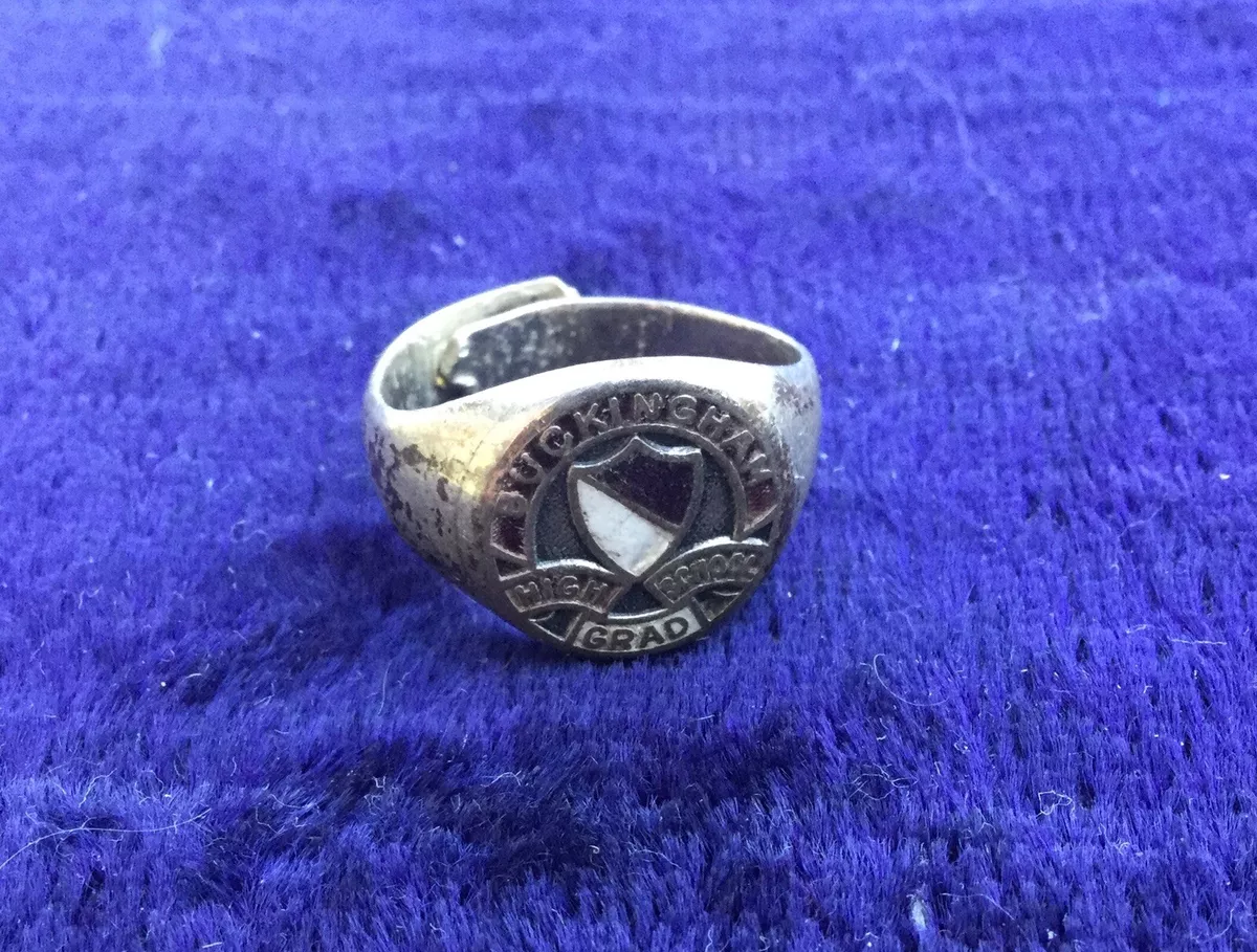 Vintage High School Ring , Sterling SIlver , Birks