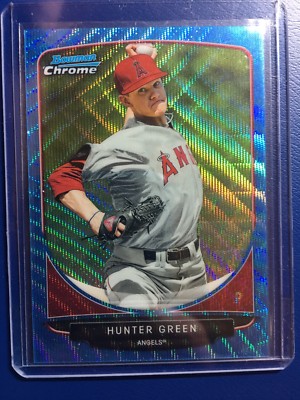 HUNTER GREEN 2013 BOWMAN CHROME BLUE WAVE CARD #BDPP24