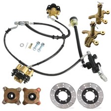 Front 4 Stud Wheel Hub Spindle  Foot Brake Caliper Rotor For Go Kart Buggy ATV