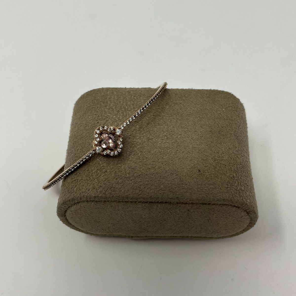 Swarovski Sparkling Dance bangle Clover, Pink, Rose gold