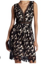 Romeo + Juliet Couture Lace Dress Sleeveless Black Nude Wedding Guess Size Small