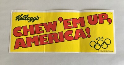 Vintage Kellogg's 1984 Olympics Bumper Sticker Sweepstakes 8 1/2  X 3 1/2  Decal