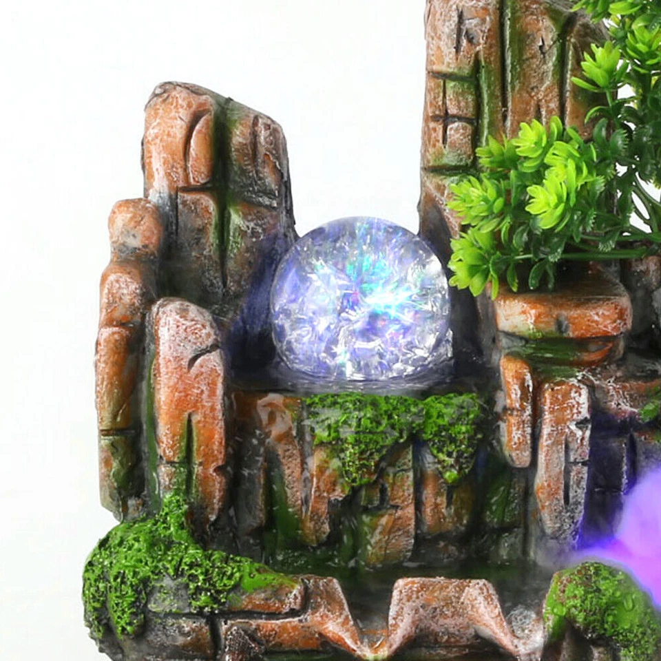 Table Indoor Fountain Fountain Garden Fountain with LED Lighting Plant - Image 3 of 4