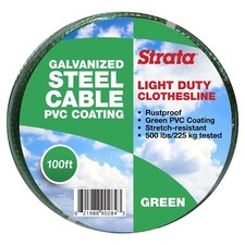 100 Feet Clothesline Outdoor Heavy Duty Galvanized Wire Steel Cable