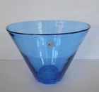 Blenko Matt Carter Art Glass Centerpiece Bowl 8" Tall by 9 3/4" Block Sticker