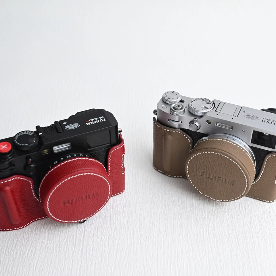 Genuine Leather Camera Bag Protect Case Lens Cover Cap For Fuji X-100VI X100VI - Image 2 of 4