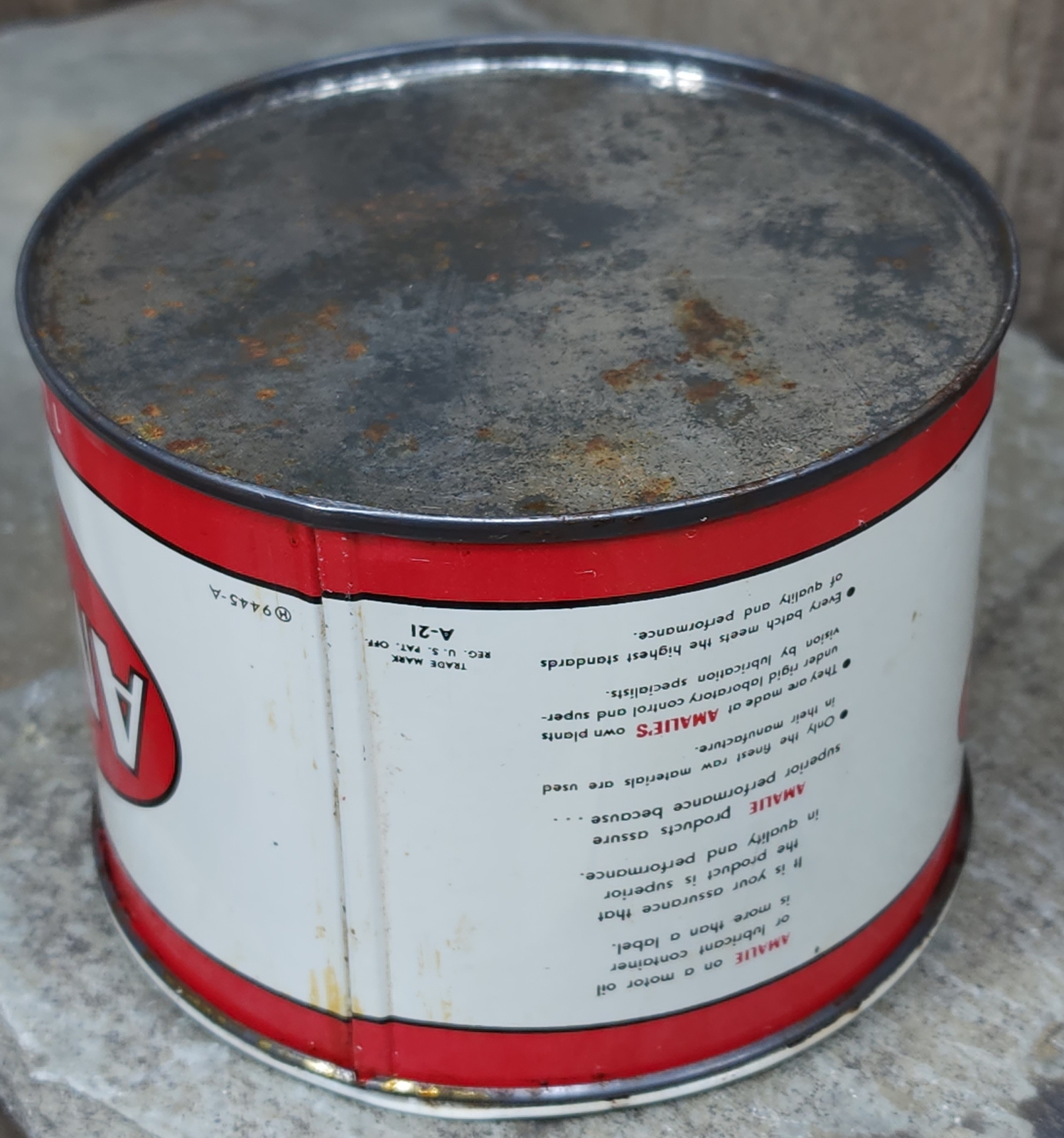 Vintage Amalie Motor Oil One Pound Disc Brakes Grease Advertising Can 1 ...