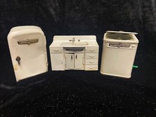 Vintage Linemar Dollhouse Toy Tin TOY Washer, Stove, Refrigerator