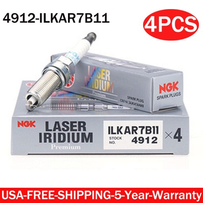 4PCS #4912 Laser Iridium Spark Plugs ILKAR7B11 Fit For Lexus Corolla Pontiac
