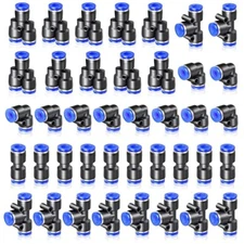 40x Quick 6mm OD 1/4 Inch Plastic Pneumatic Push Connector Air Line Fitting A975