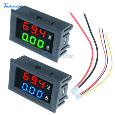 100V 10A Voltmeter Amperemeter LED Dual Digital Volt Amp Meter Anzeige DC NEW