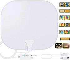 TV Antenna - Amplified HD Indoor Digital TV Antenna for Local Channels