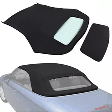 For Audi A4 2003-2009 Convertible Soft Top & Heated Glass Window In Black Vinyl