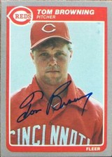 Tom Browning Autographed 1985 Fleer Update #U-12 Rookie Card