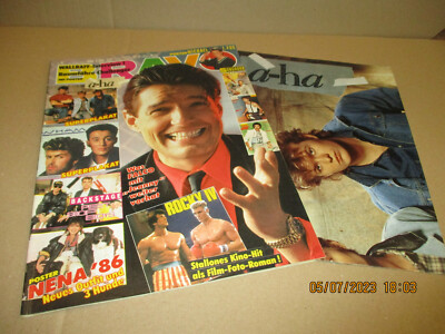 Bravo #  8 /1986 Cover Falco  loses Poster Wham/A-ha  Rocky  Ratt