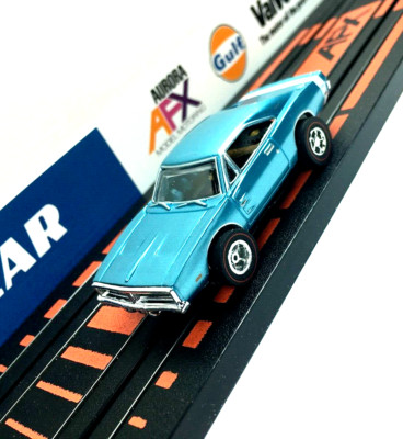 Ho Slot Cars, 69 Dodge Charger, Aquamarine Ice, Chrome Wheels Red Lines, Perfect