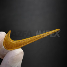 Golden Swoosh Embroidery Swoosh iron on patches Embroidery Patches 3" Size