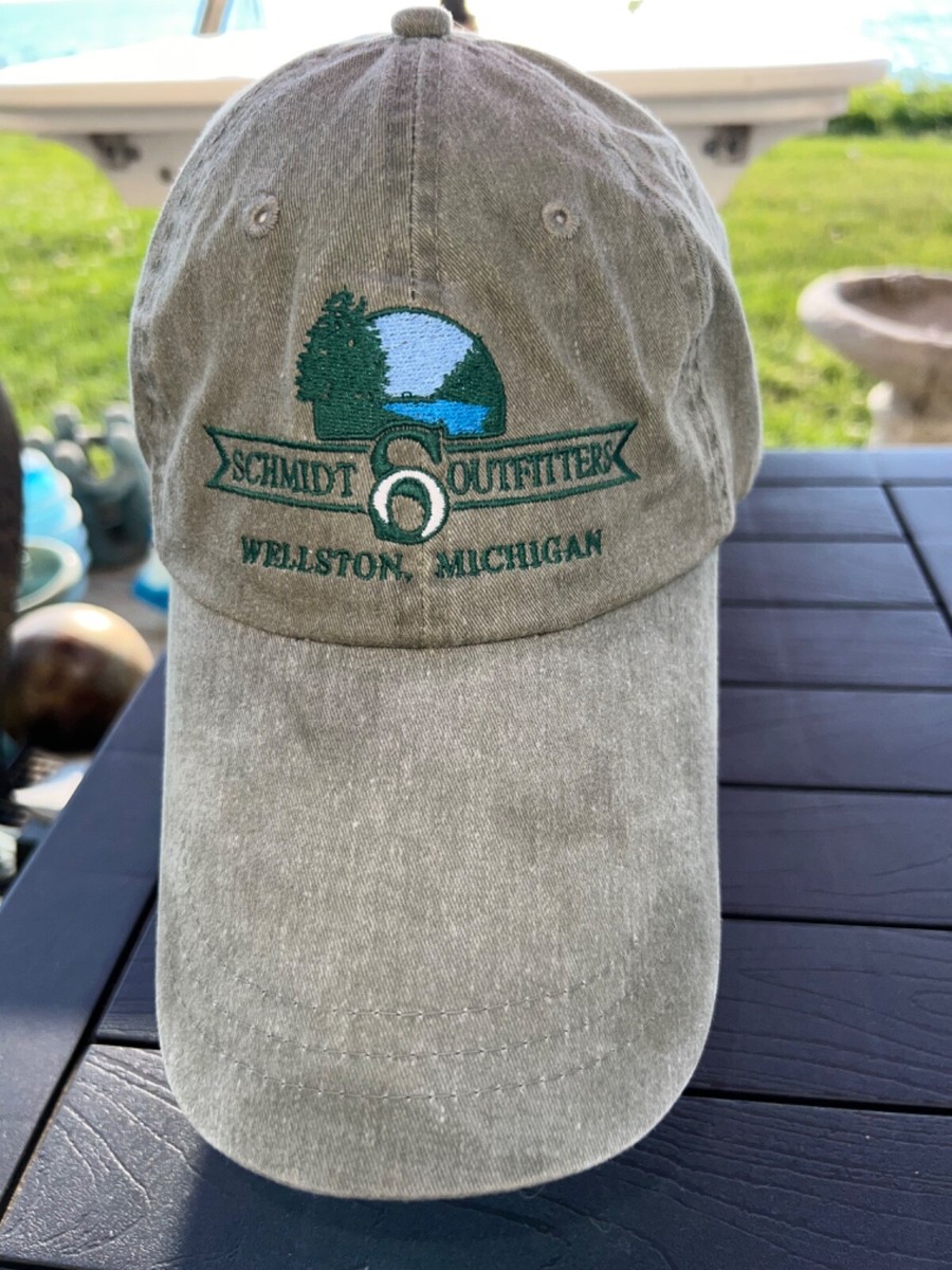 Schmidt Outfitters Wellston MI Olive Green Fly Fishing Hat Cap