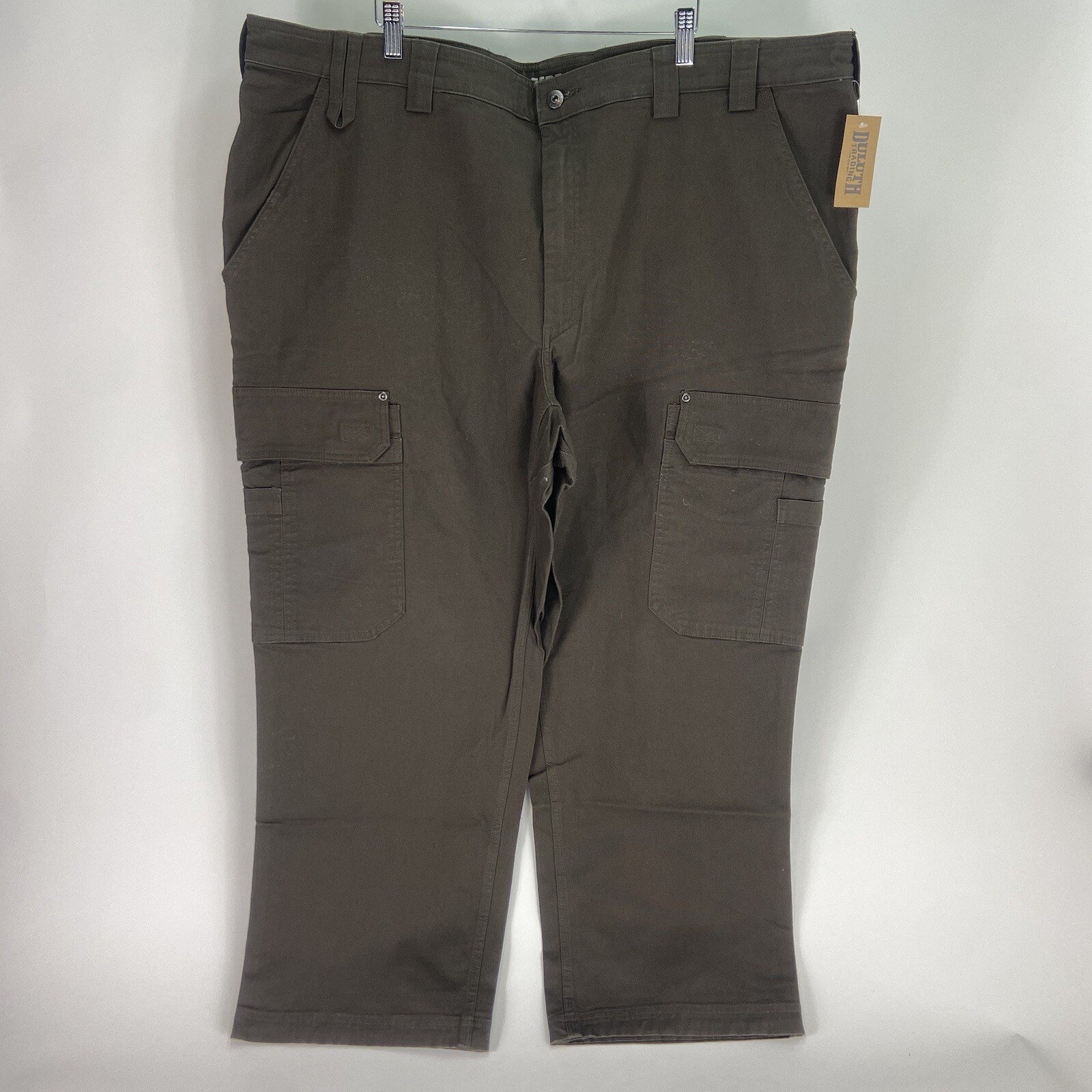 DULUTH TRADING Pants Mens 48x30 Brown Relaxed Flex Fire Hose Work Cargo
