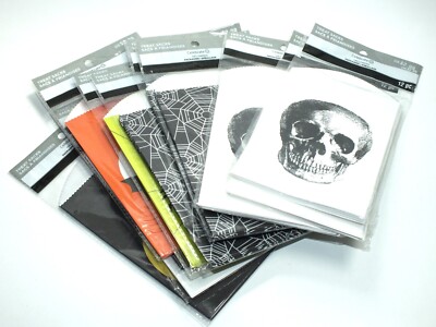 Halloween Party Treat Bag 100+ Bags Black Bat Skeleton Pumpkins Spiderwebs Skull