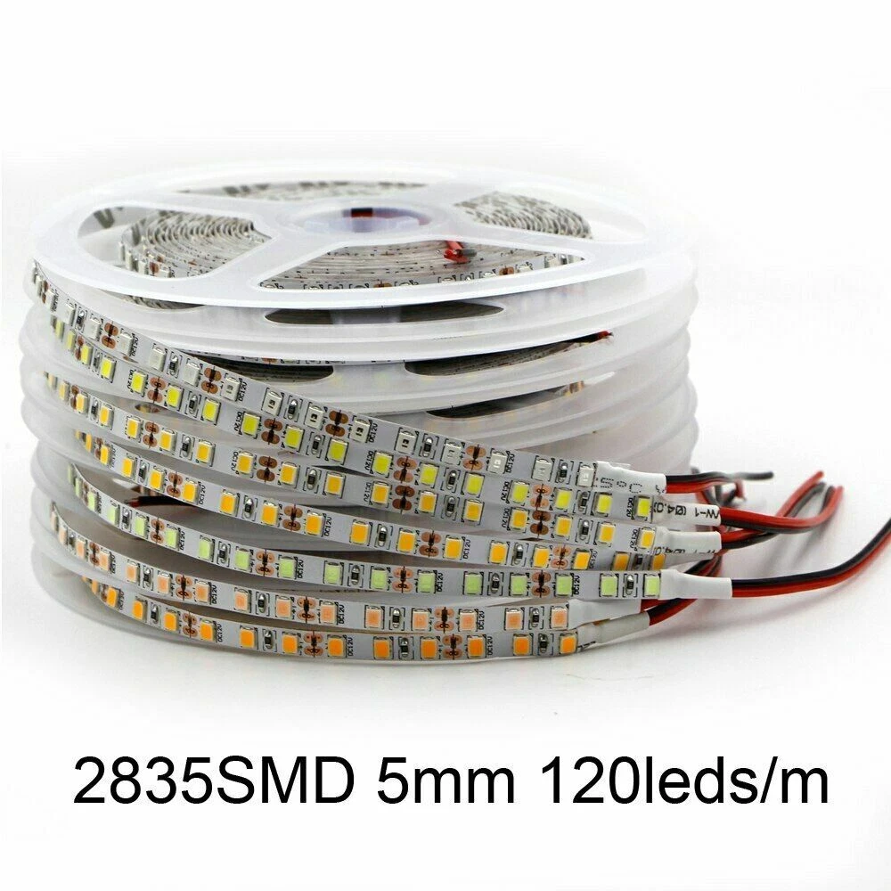 5M LED Strip light 5 8 10mm PCB 2835 SMD DC12V 60 120 240Leds m LED Tape