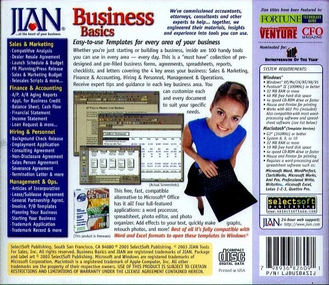JIAN Business Basics + BONUS! (CD-ROM, 2003) for Win/Mac - NEW CD in SLEEVE - Image 3 of 3