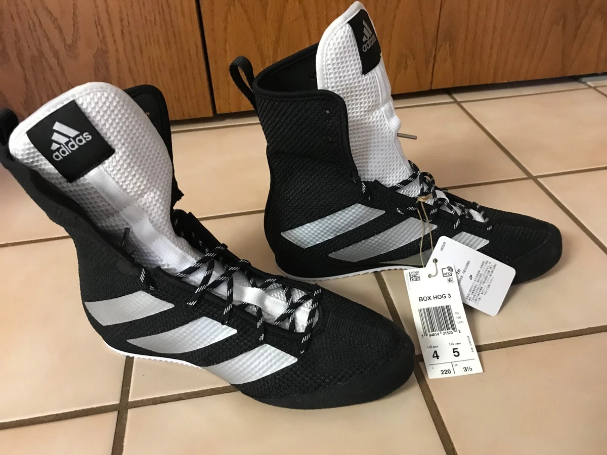 Adidas Box Hog 3 Black Silver Boxing Shoes FX0563 Unisex Men s Sz