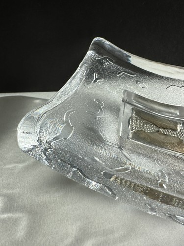 Kosta Boda Bertil Vallien Domino Series Silver Love Swedish Art Glass Bowl 1990s - Picture 3 of 21
