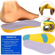 Unisex Memory Foam Orthotic Arch Support Shoes Insoles Inserts Pads Women Men