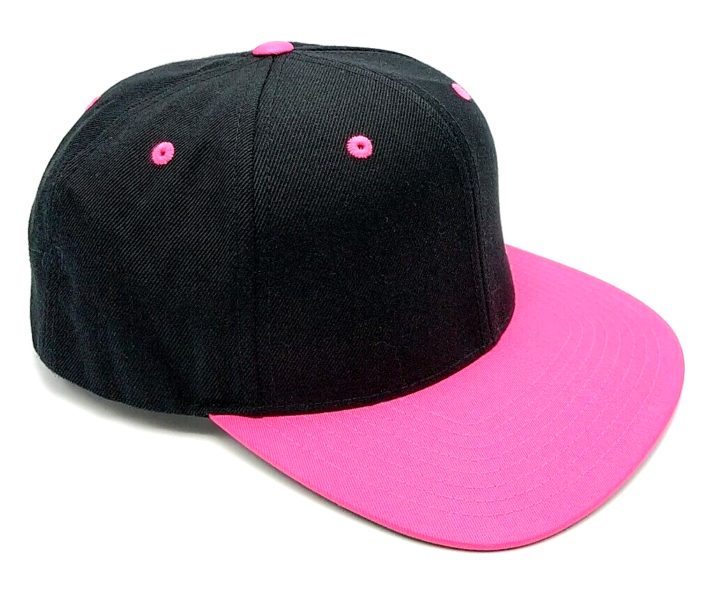 FG hat black and pink adjustable snapback cap wide flat brim by