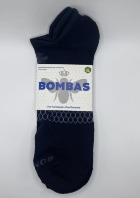 5 PAIRS - BOMBAS - BRAND NEW ANKLE LENGTH BLACK SOCKS - XL UNISEX HONEYCOMB