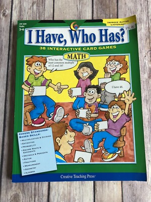 NEW I Have, Who Has? Math Interactive Card Games Grades 5-6 book